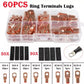 140PCS Copper Wire Lugs & Heat Shrink Tubing Kit — Battery Cable Ends, Terminal Connectors Assortment, UL Approved, Corrosion-Resistant, High Conductivity