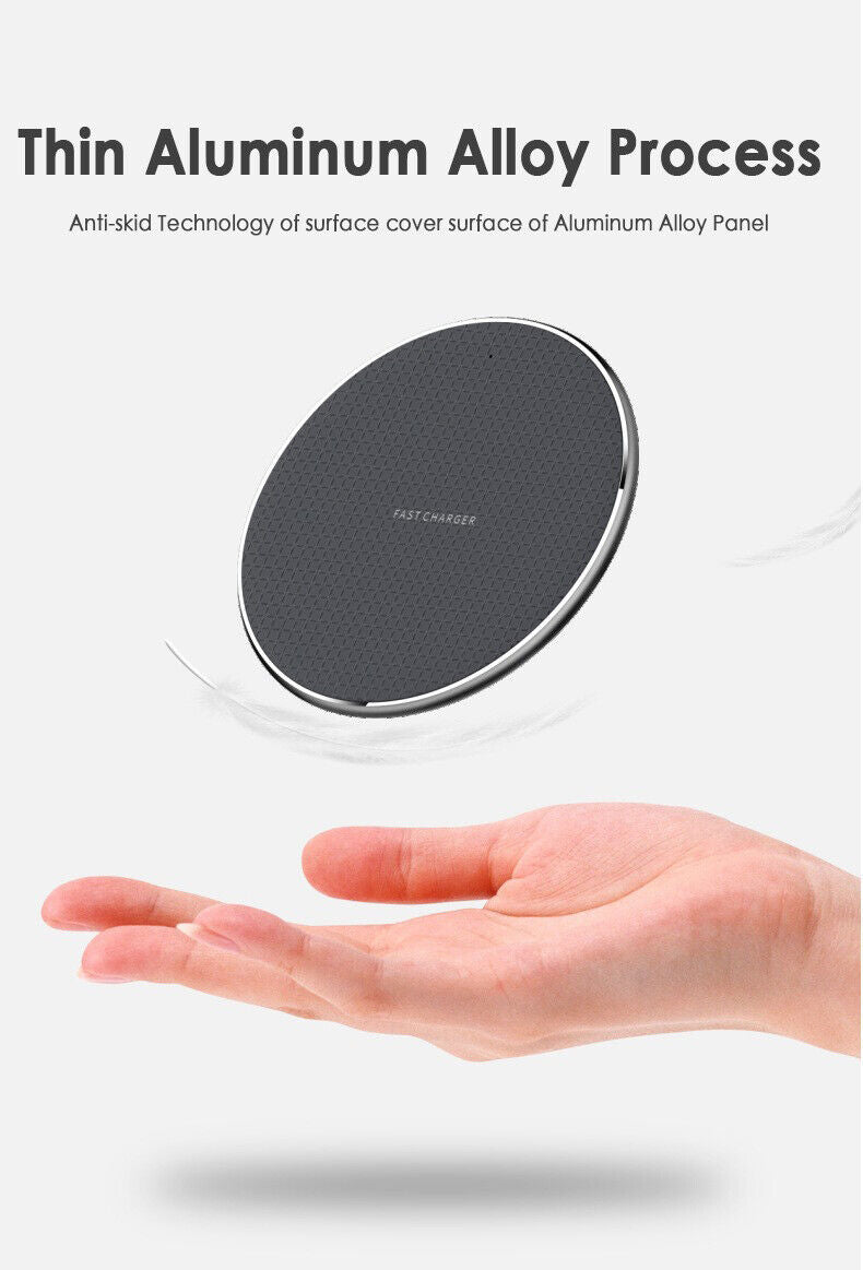 Fast Wireless Charging Pad Dock Compatible with Samsung, iPhone, and Android Cell Phone
