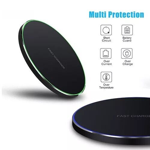 Fast Wireless Charging Pad Dock Compatible with Samsung, iPhone, and Android Cell Phone