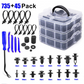 780 Pcs Car Retainer Nylon Auto Fasteners Push Trim Clips Pin Rivet Bumper Kit