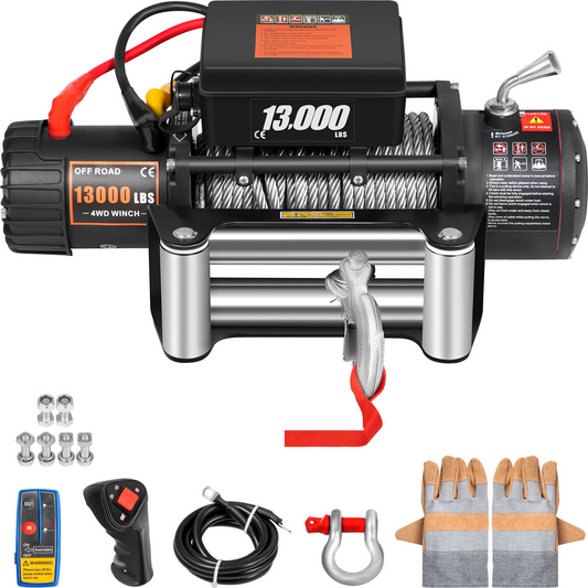 13000LBS Electric Winch 12V 85FT Steel Cable Off-road UTV Truck Towing Trailer