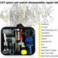 147 pcs Watch Repair Kit Watchmaker Back Case Remover Opener Link Pin Spring Bar