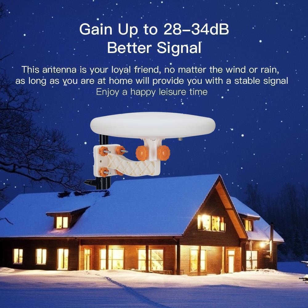 HDTV Outdoor Amplified TV Antenna 360° Omni-Directional Digital HD 1080P 4K (Homes, RVs, Yachts)