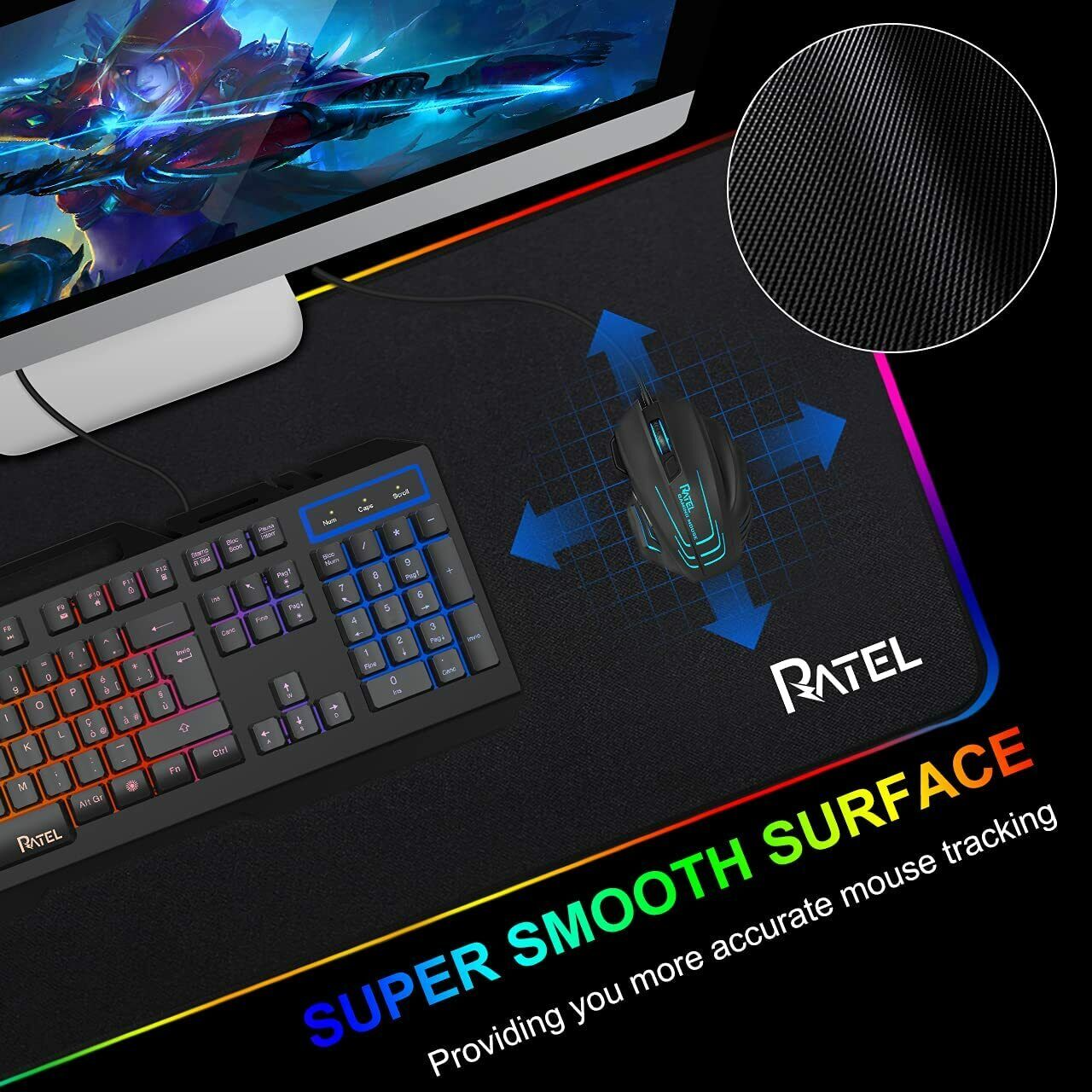 RGB Gaming Mouse Pad Oversized 31.5×11.8 inches