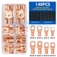 140PCS Copper Wire Lugs & Heat Shrink Tubing Kit — Battery Cable Ends, Terminal Connectors Assortment, UL Approved, Corrosion-Resistant, High Conductivity