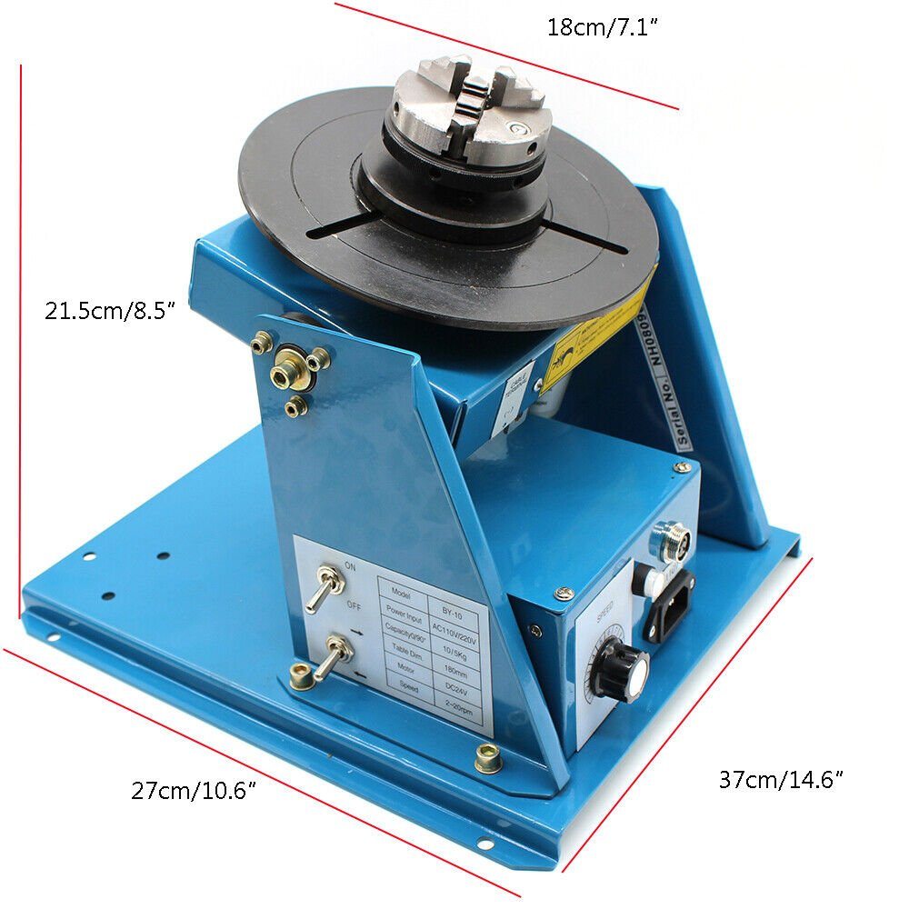 2.5" Rotary Welding Positioner Turntable Table 3 Jaw Lathe Chuck 2-10RPM Tables