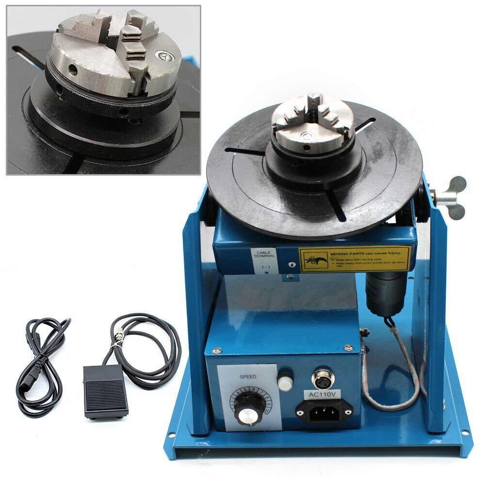 2.5" Rotary Welding Positioner Turntable Table 3 Jaw Lathe Chuck 2-10RPM Tables