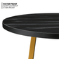 39.5" Home Coffee Tea Table Wooden Oval Marbling Tabletop Metal Crossbar Base