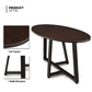 39.5" Walnut Coffee End Table Wooden Oval Home Sofa Tea Desk Metal Crossbar Base