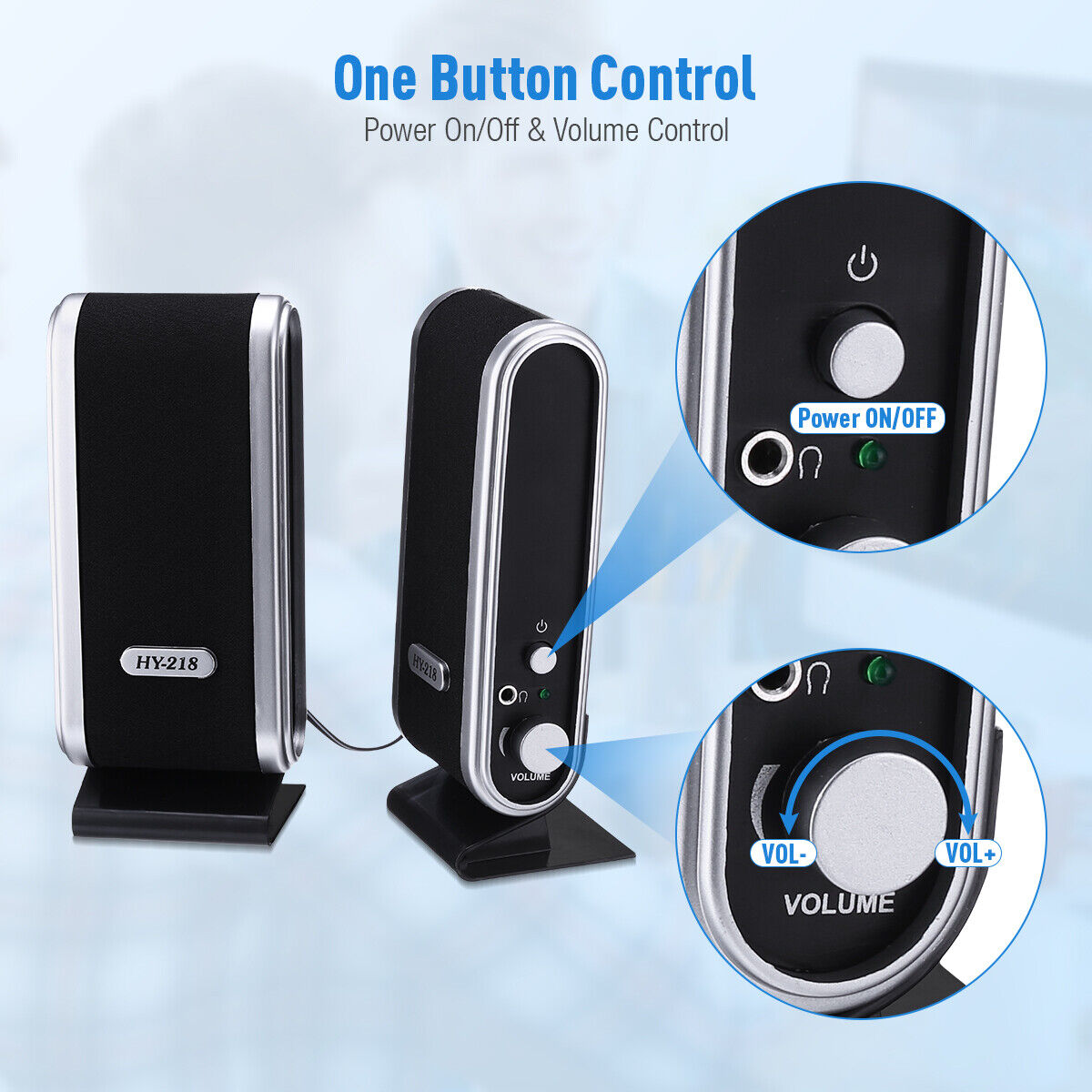 PC Computer Speakers 2.0 Stereo USB 3.5 mm Jack