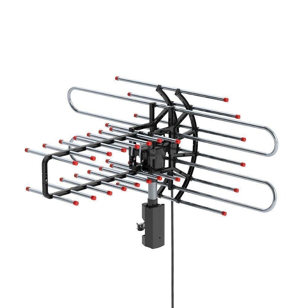 500+ Miles Outdoor TV Antenna Motorized Amplified HD TV 4k VHF/UHF 360°