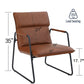 Accent Chair PU Leather Sofa Lounge Chair Living Room Indoor Furniture Brown