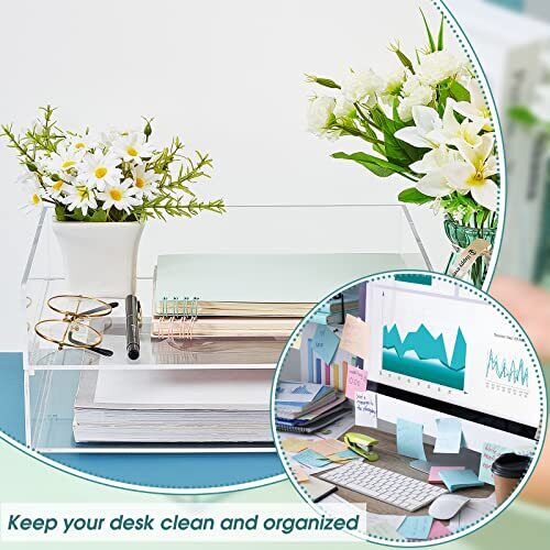 Acrylic Desk Organizers and Accessories Tier Paper File Organizer Tray Stackable