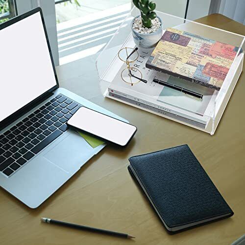 Acrylic Desk Organizers and Accessories Tier Paper File Organizer Tray Stackable