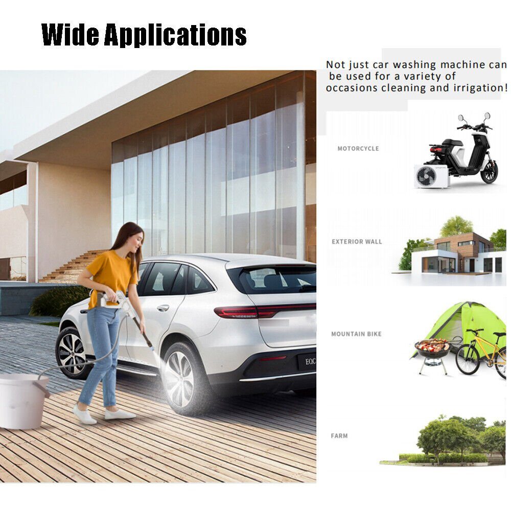 Battery Portable Cordless Car High Pressure Washer Jet Water Wash Cleaner Gun