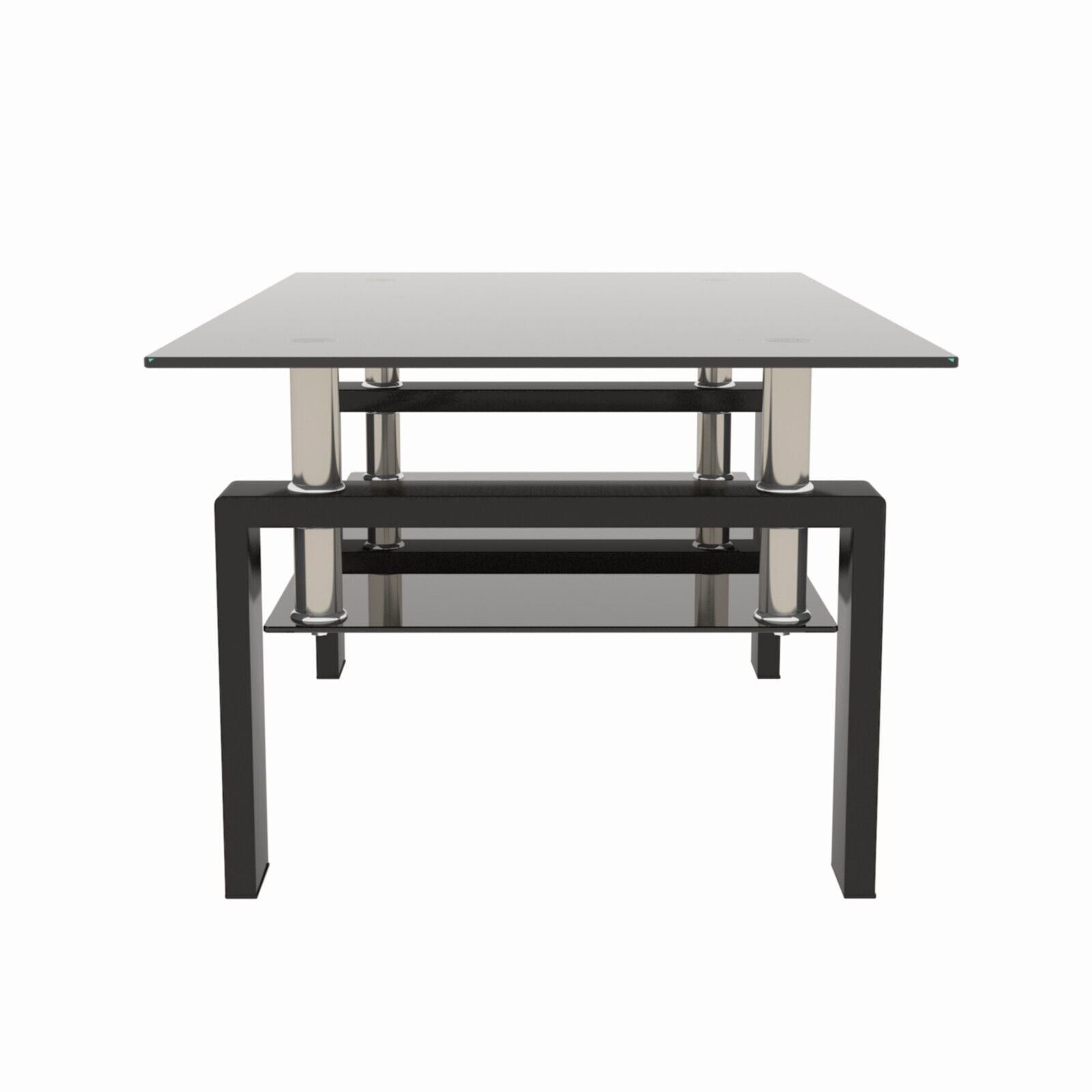 Black Modern Tempered Glass Coffee Table for Living Room Office Home Furniture