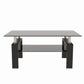 Black Modern Tempered Glass Coffee Table for Living Room Office Home Furniture