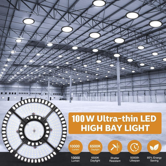 Bright Warehouse LED 100W UFO High Bay Lights Factory Shop GYM Light Lamp