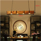 Industrial 4-Light LED Linear Rust Wood Ceiling Island Pendant Light Farmhouse