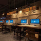 Industrial 4-Light LED Linear Rust Wood Ceiling Island Pendant Light Farmhouse