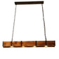 Industrial 4-Light LED Linear Rust Wood Ceiling Island Pendant Light Farmhouse
