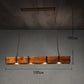 Industrial 4-Light LED Linear Rust Wood Ceiling Island Pendant Light Farmhouse