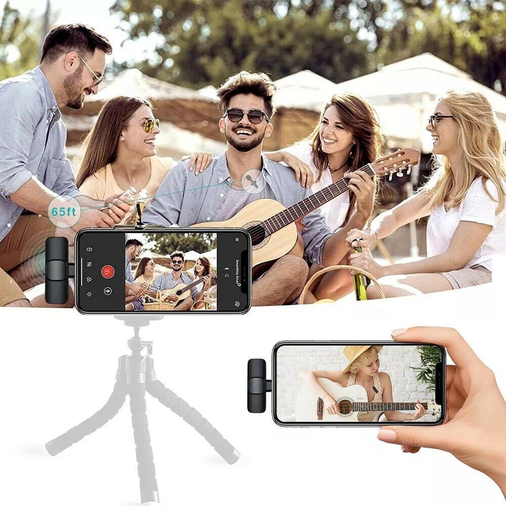 Mini Microphone Wireless Audio Video Recording with Phone Charging