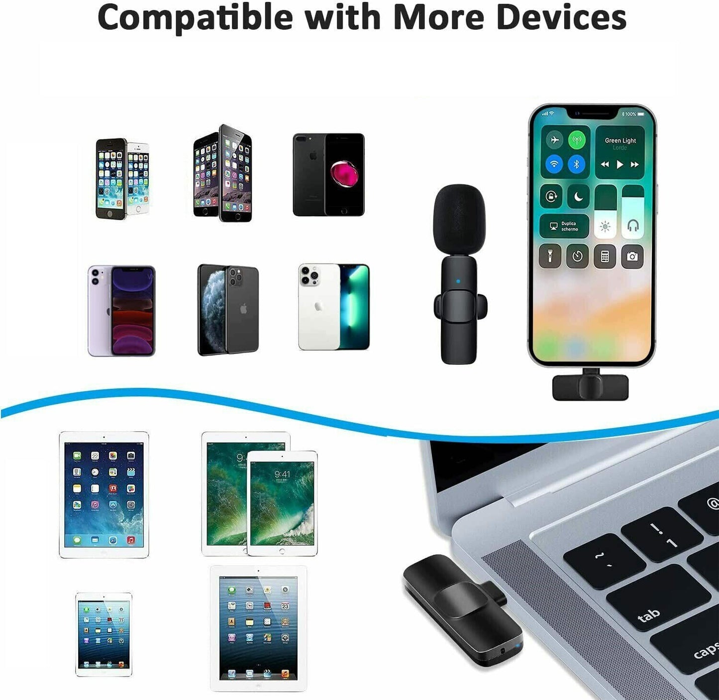 Mini Microphone Wireless Audio Video Recording with Phone Charging