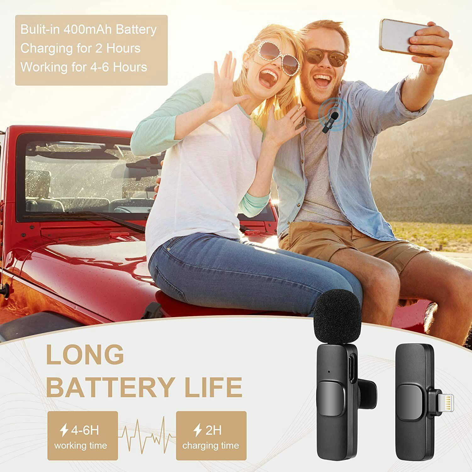 Mini Microphone Wireless Audio Video Recording with Phone Charging