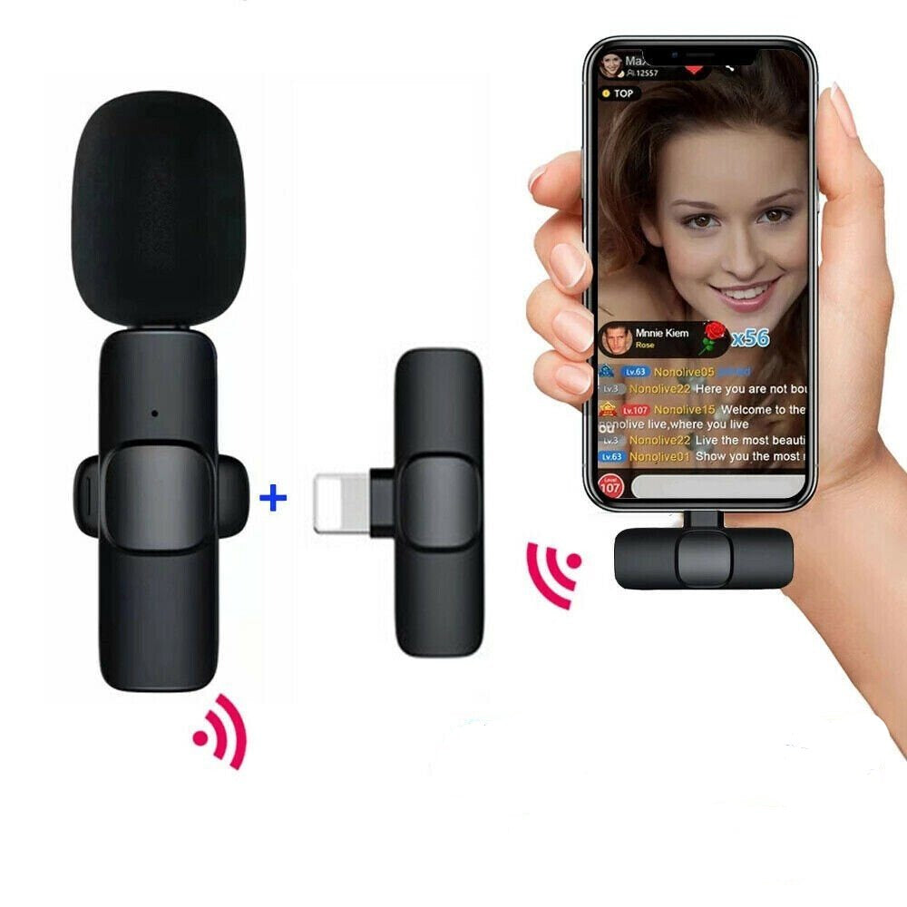 Mini Microphone Wireless Audio Video Recording with Phone Charging