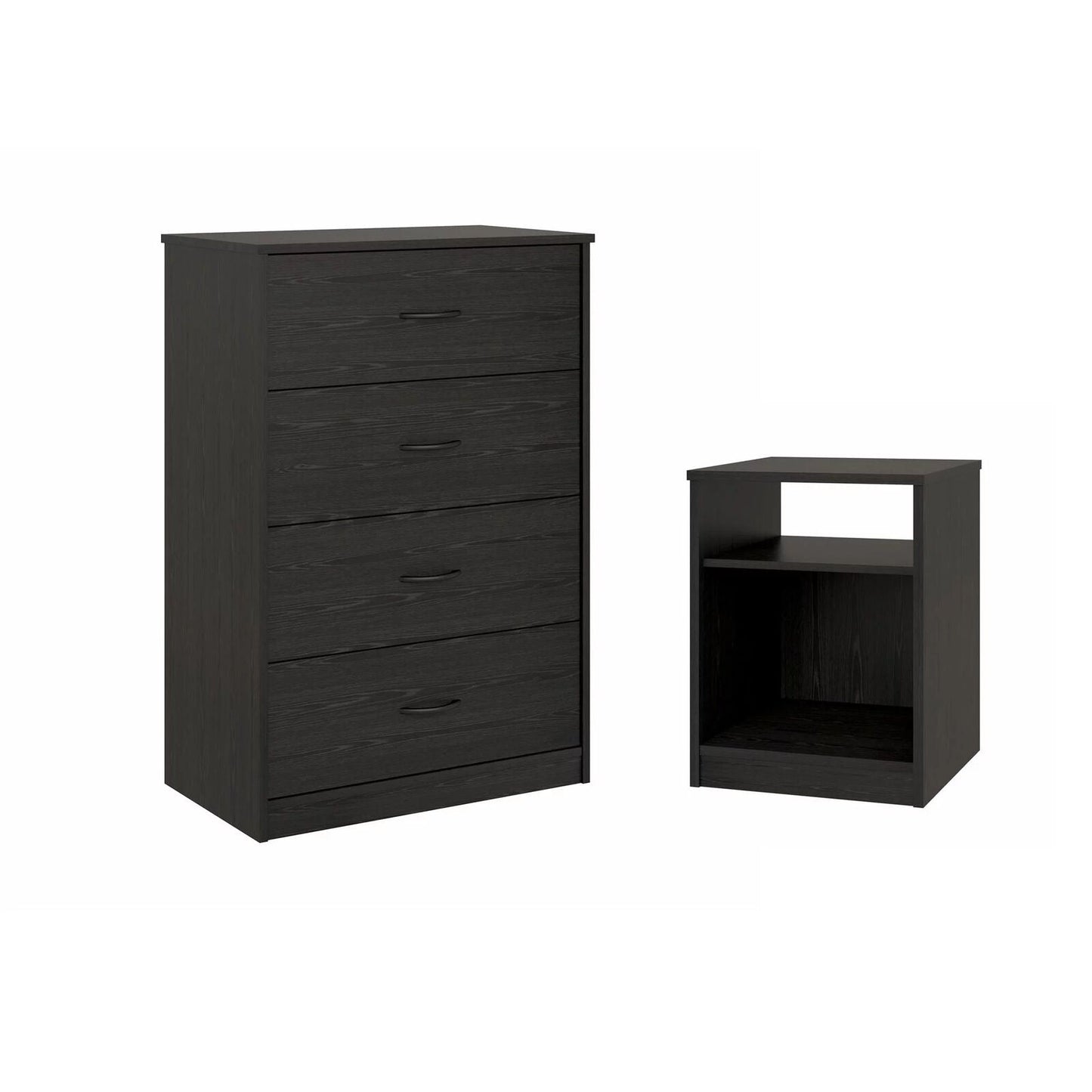 Mainstays Classic Open Shelf Nightstand, Black Oak