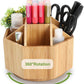 Maydear Bamboo Rotating Pencils Holder Art Supply Organizer Office Supplies