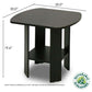 Modern End Side Table w/ Bottom Storage Shelf Living Room Bedroom Espresso 2Pc