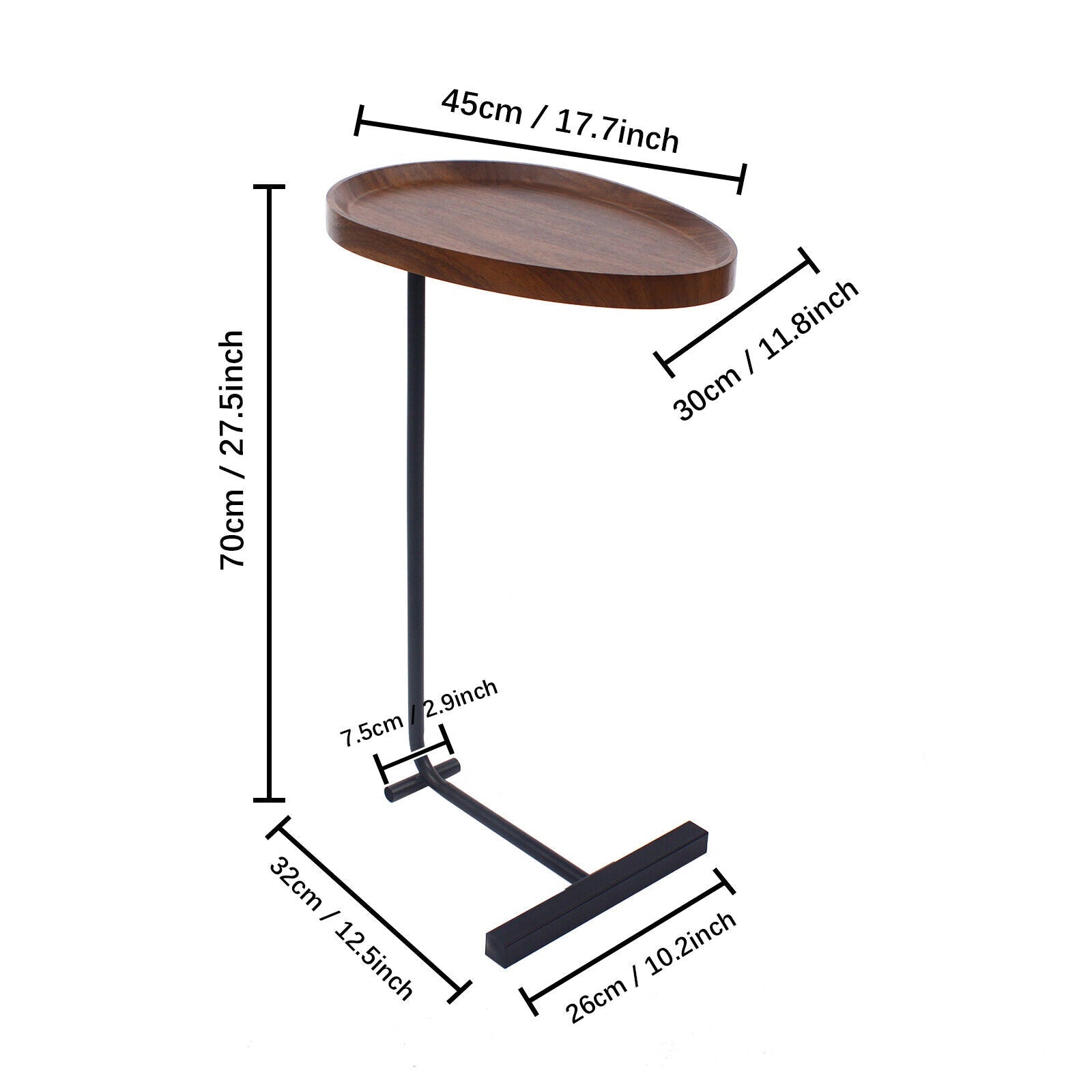 Narrow Round Bed Sofa Couch Coffee Dinner Table Slim Gold Rustic Side End Table