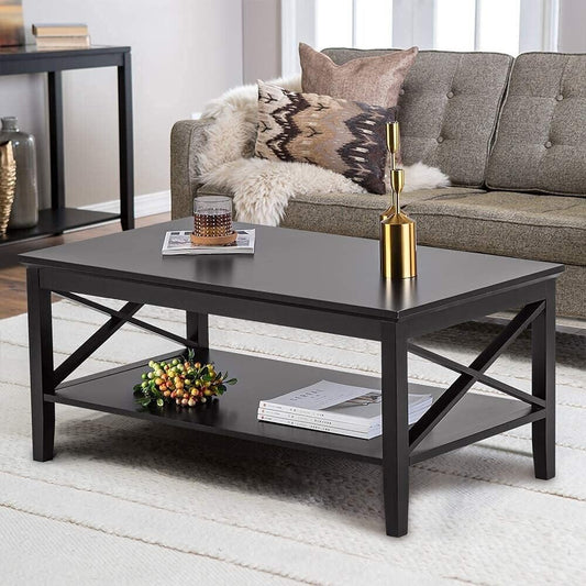 Oxford Coffee Table With Thicker Legs Black Wood Coffee Table With Storage