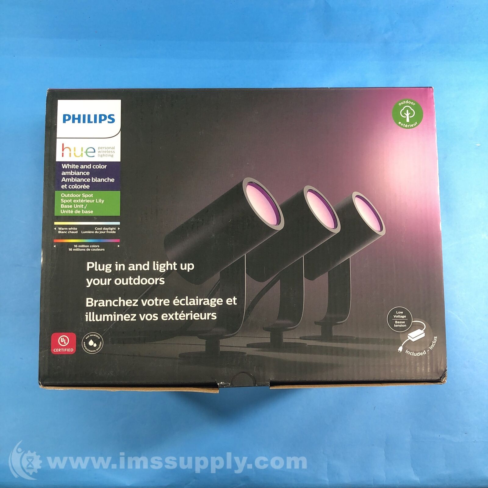 Philips Hue 1746730V7 49W Lily White and Color Outdoor Spot Light Base Kit