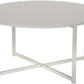 Round Coffee Table Living Room Home Office Side End Wood Table W/ Storage White