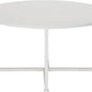 Round Coffee Table Living Room Home Office Side End Wood Table W/ Storage White