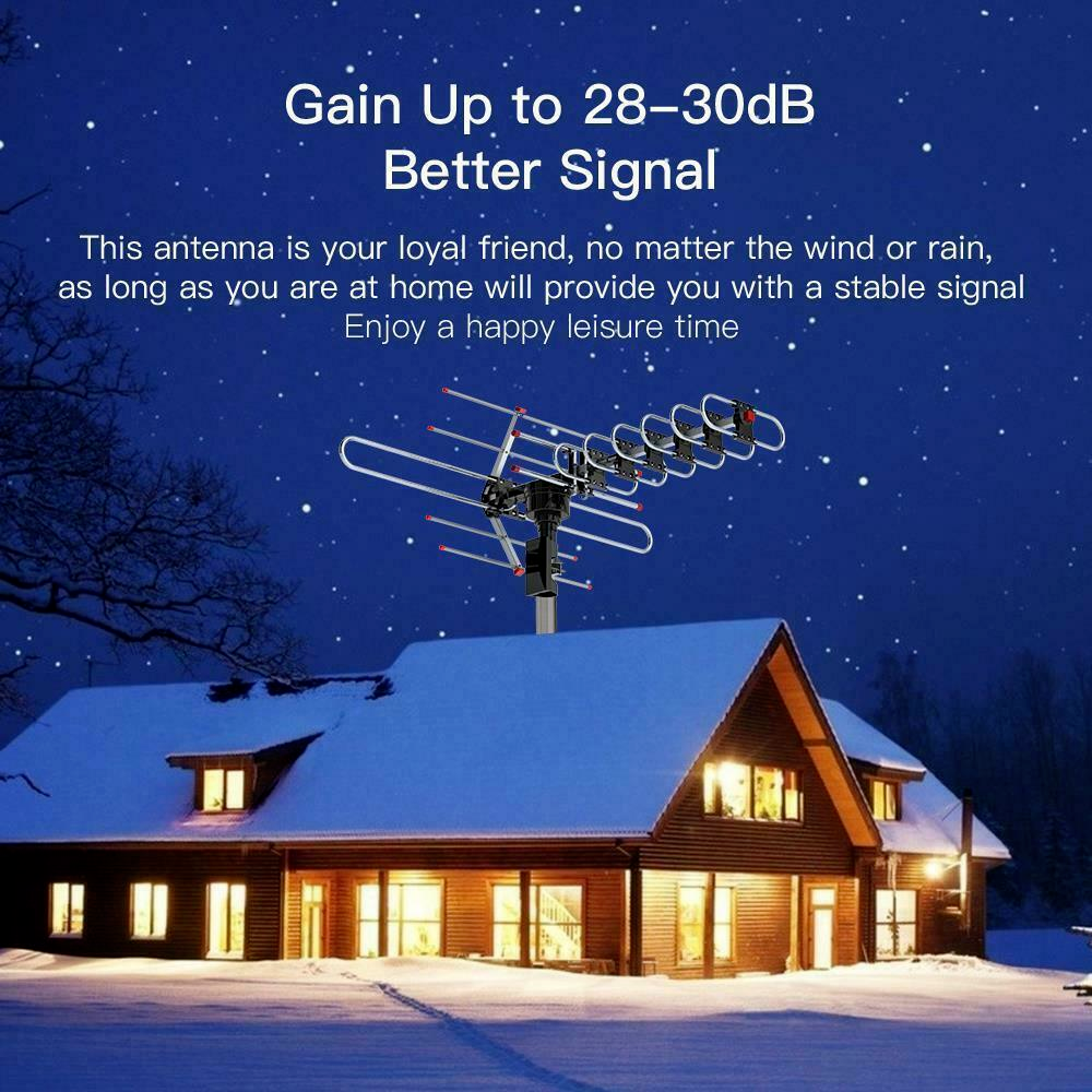 990 Miles uhd 4k outdoor Amplified Digital TV Antenna Long Range VHF UHF