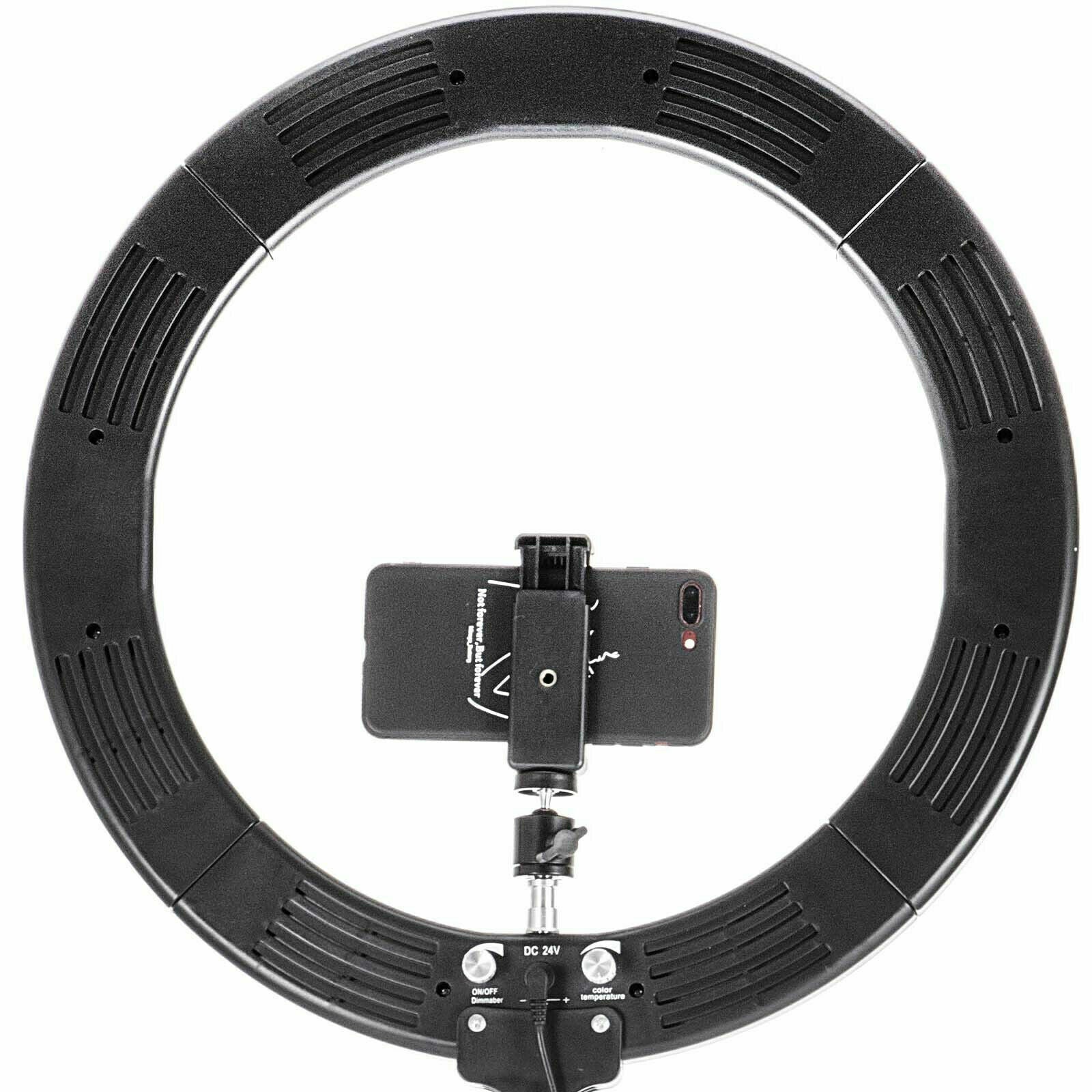 Selfie Ring Light Kit with Stand Dimmable 6000K for Makeup Phone Camera 18" LED SMD