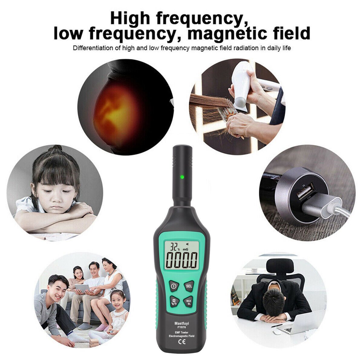 Radiation Detector Dosimeter EMF Meter Electromagnetic Geiger Counter
