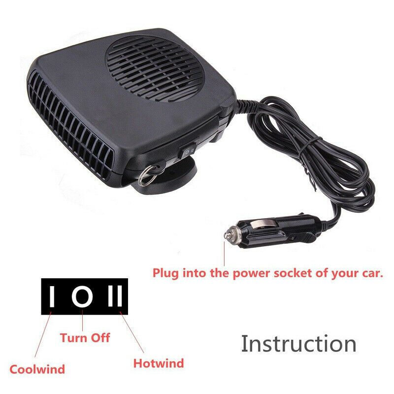 Portable Electric Car Heater Heating Fan Defogger Defroster Demister 12V 200W