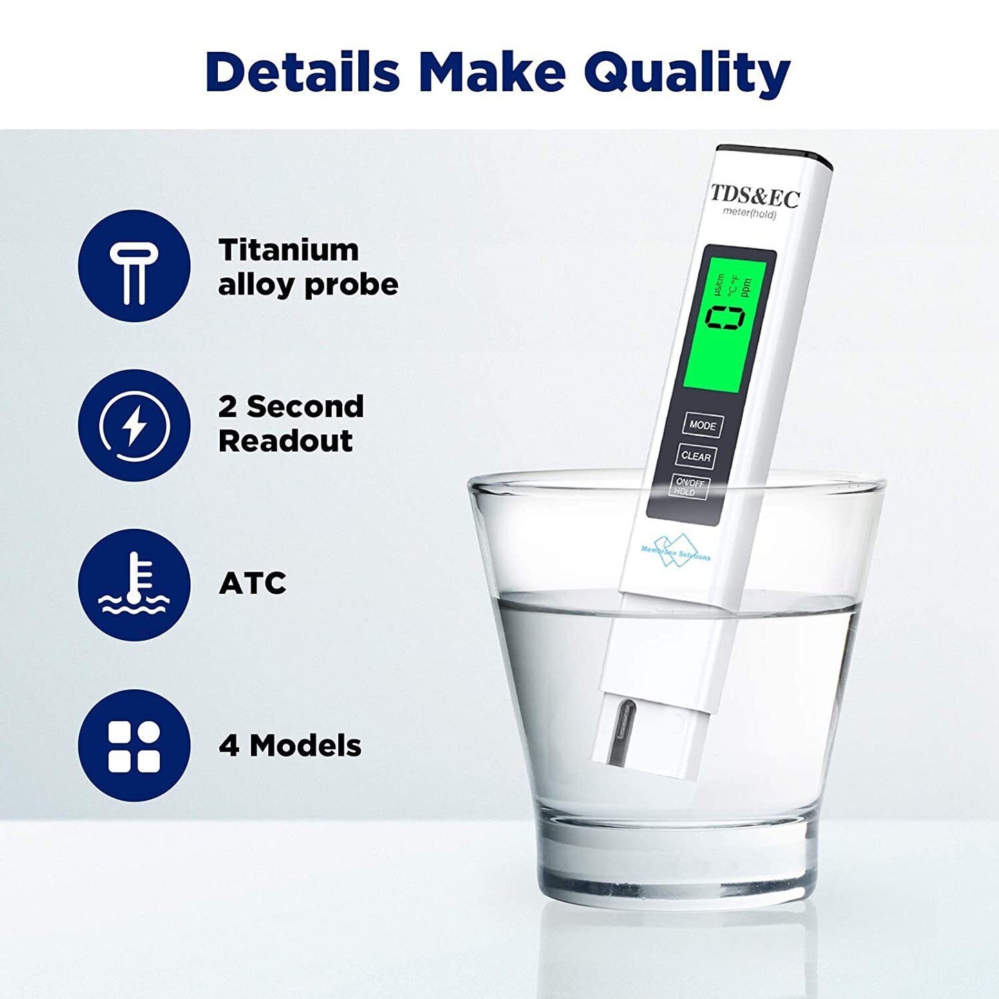 Digital Water Tester Quality Purity Test Tester 4in1 TDS PPM