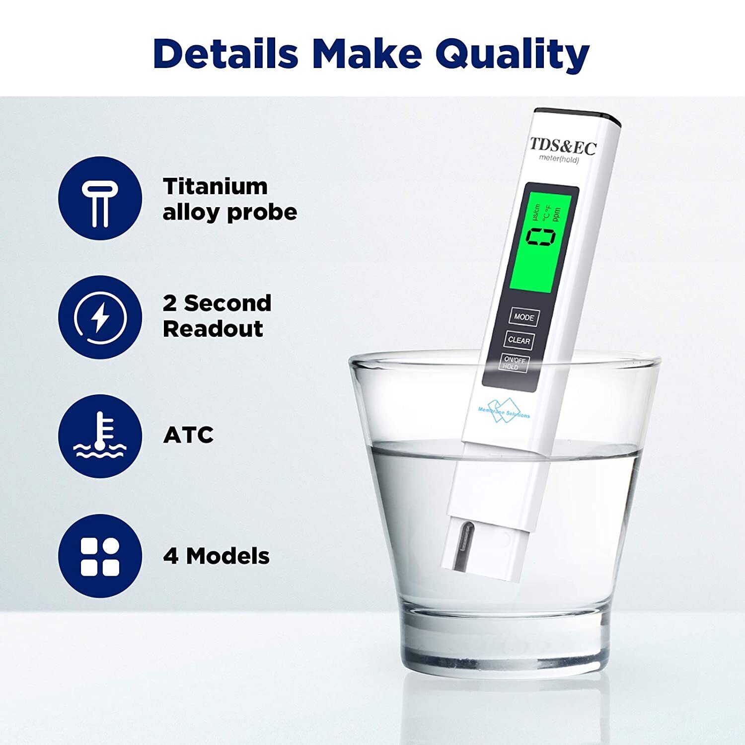 Digital Water Tester Quality Purity Test Tester 4in1 TDS PPM
