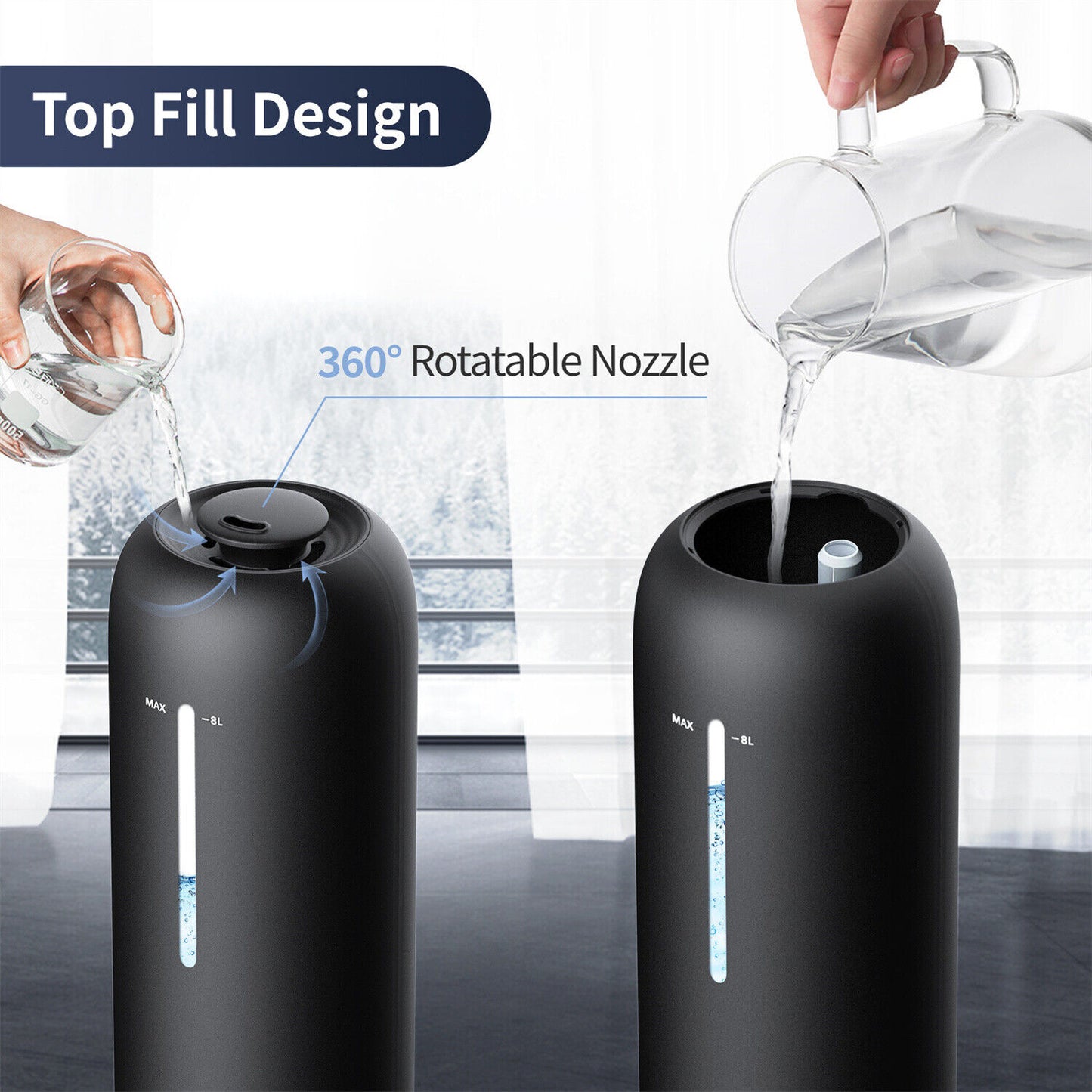 Quiet Humidifier Mist Air Humidifier 8L/2.11Gal US
