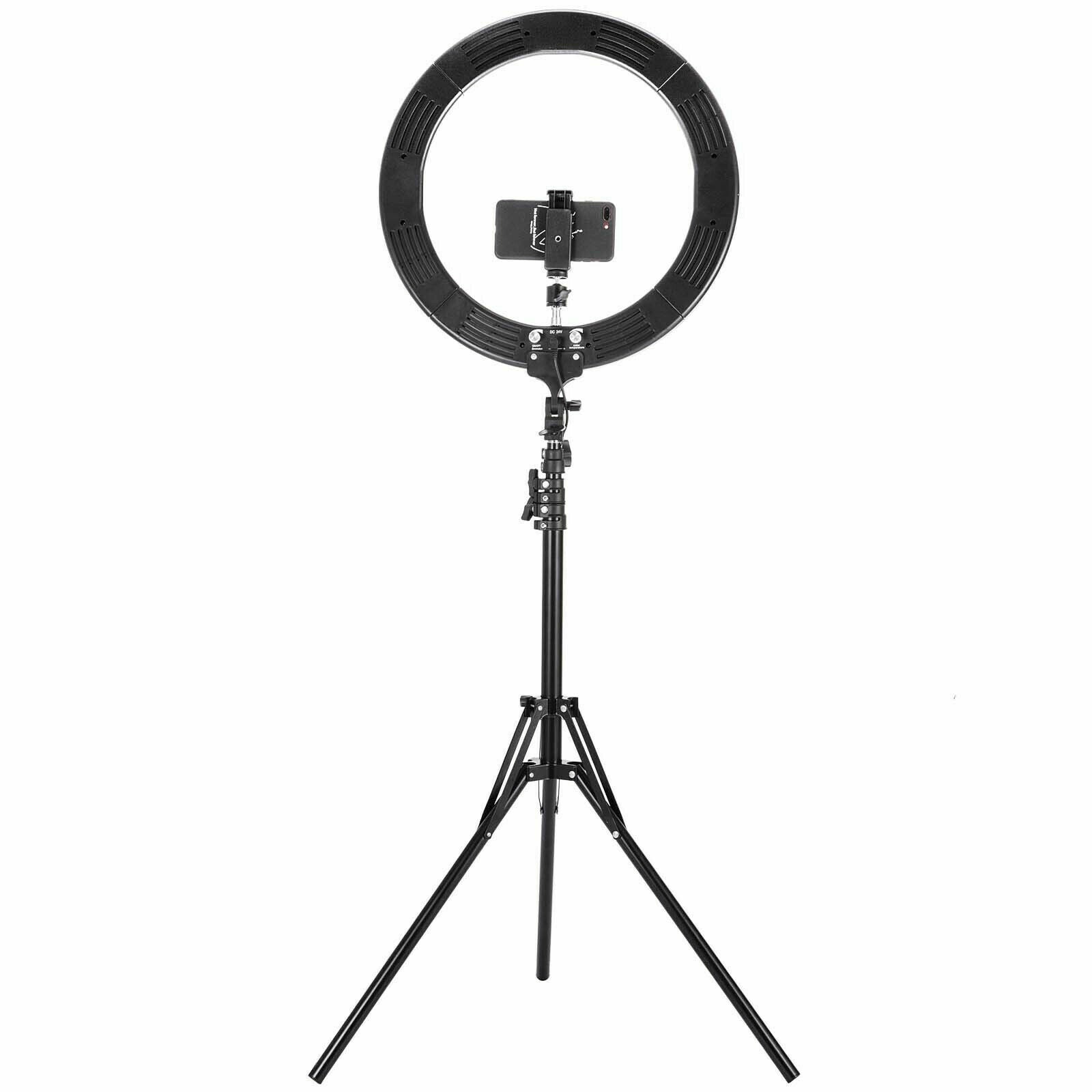 Selfie Ring Light Kit with Stand Dimmable 6000K for Makeup Phone Camera 18" LED SMD