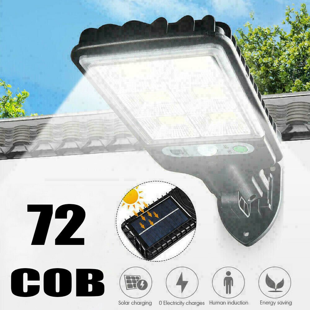 600W LED Solar Flood Light Motion Sensor Security Outdoor Wall Street Lamp