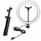 Selfie LED Light 10" Ring Fill Light w/Stand & Mount Kit for Camera Phone