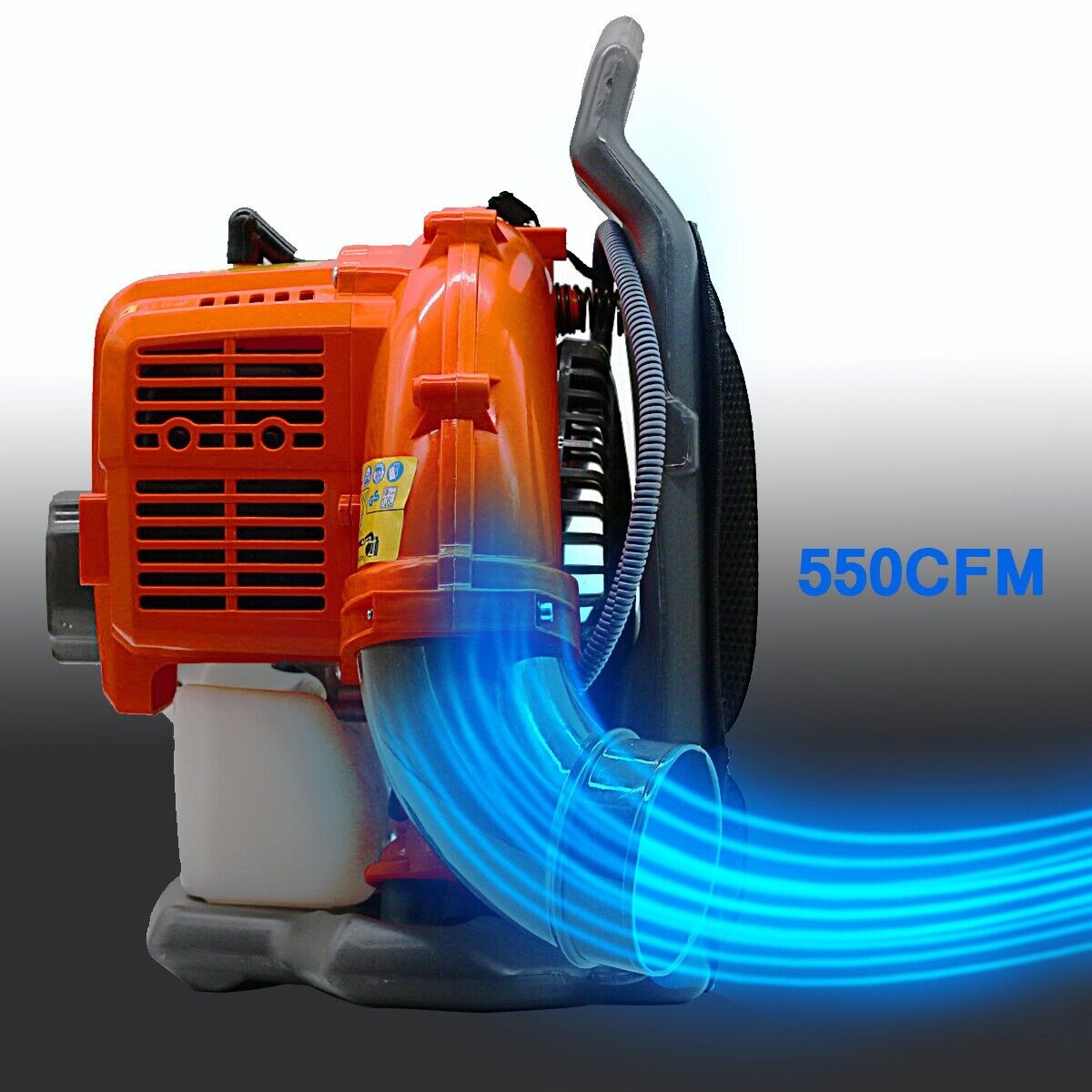 Backpack Gas Leaf Blower Gasoline Snow Blower 550 CFM 43CC 2-Stroke Engine 1.7HP