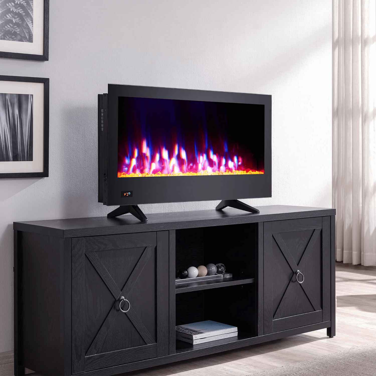 Luxury Wise Electric Fireplace in Jet Black